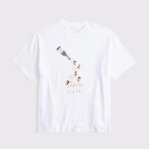 Abercrombie & Fitch Champagne Skiers Easy Graphic Tee
